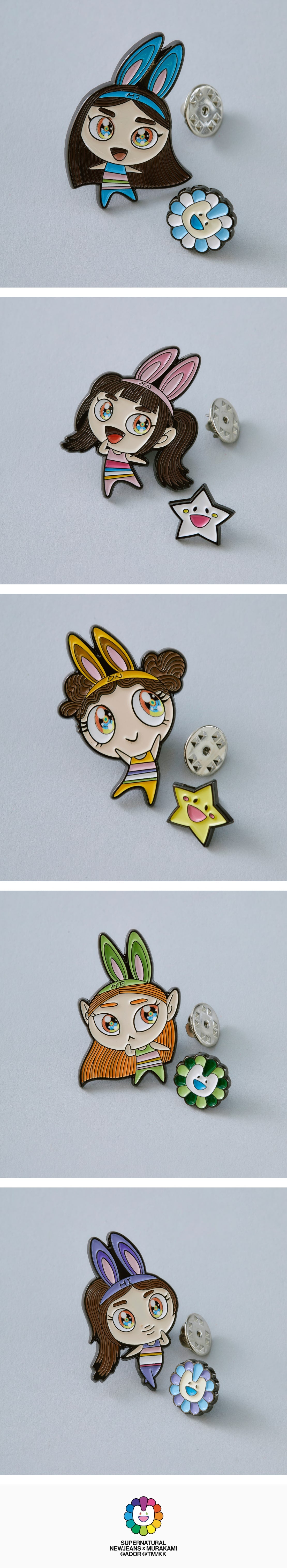 NewJeans Supernatural POP-UP NewJeans X MURAKAMI MD METAL PIN BADGE