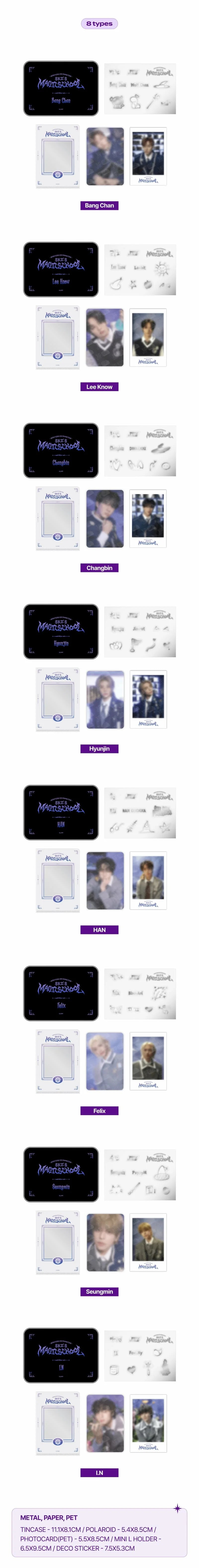 Stray Kids SKZ MAGIC SCHOOL Photo Deco Set