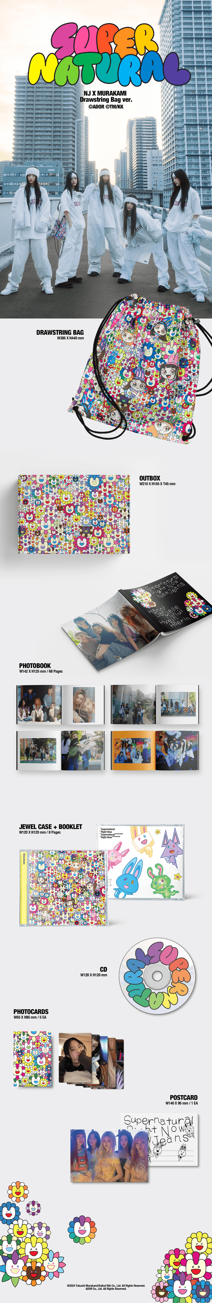 NewJeans Supernatural Album NJ X MURAKAMI Drawstring Bag ver.