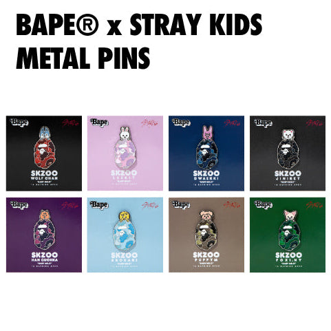 アイドル A BATHING APE x Stray Kids l Pins IN PRE-ORDER] STRAY KIDS x A BATHING APE® BAPE OFFICIAL METAL PINS