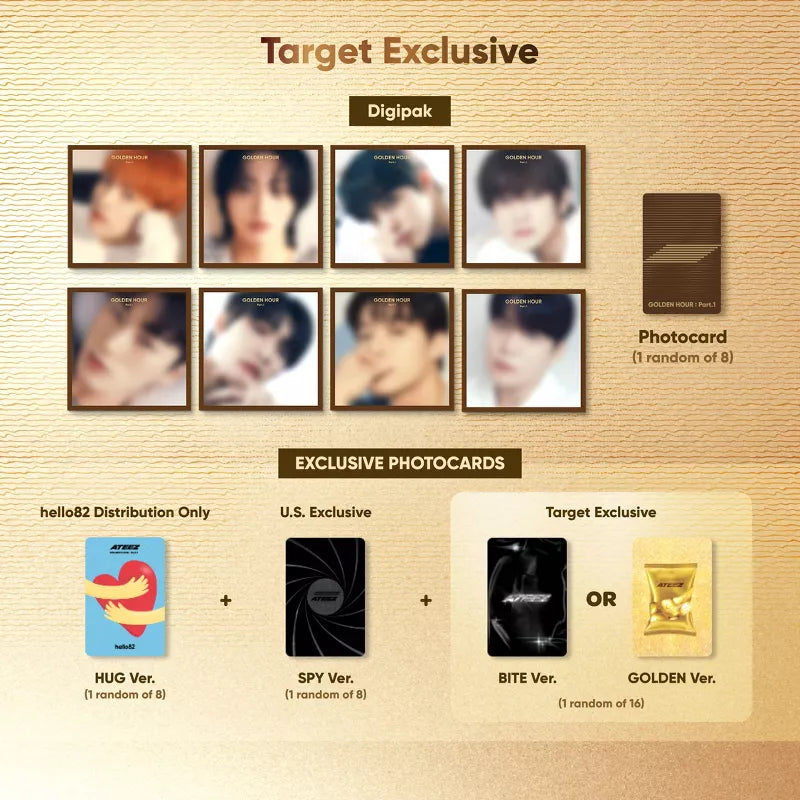 ATEEZ ミンギ TARGET GOLDEN Ver. us限定 トレカ ATEEZ 10th Mini Album GOLDEN HOUR : Part.1 Target Exclusive ver