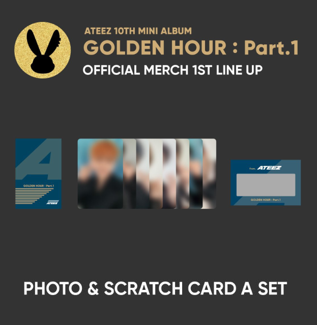 ATEEZ GOLDEN HOUR: Part.1 OFFICIAL MD PHOTO & SCRATCH CARD A SET