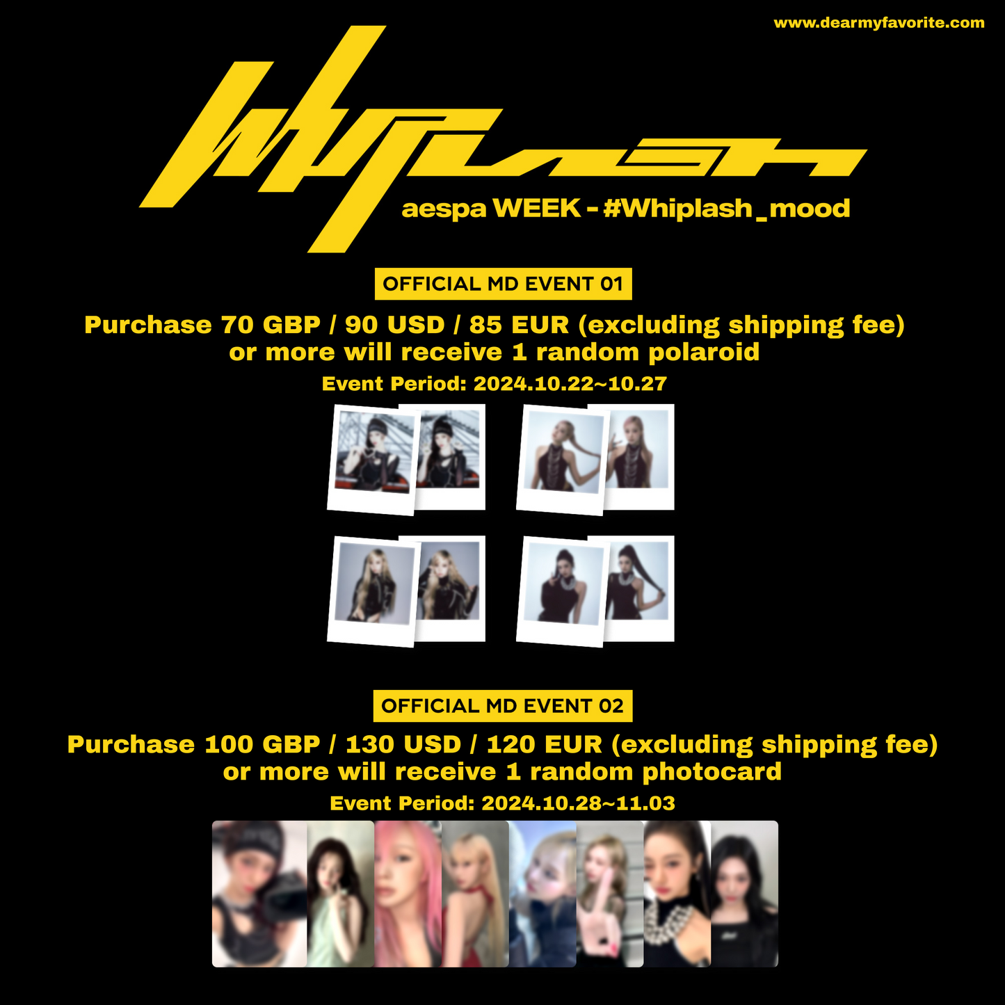 aespa Whiplash OFFICIAL MD T-SHIRT SET