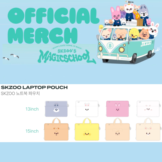 Stray Kids x SKZOO POP-UP IN BUSAN OFFICIAL MD LAPTOP POUCH – Dear 