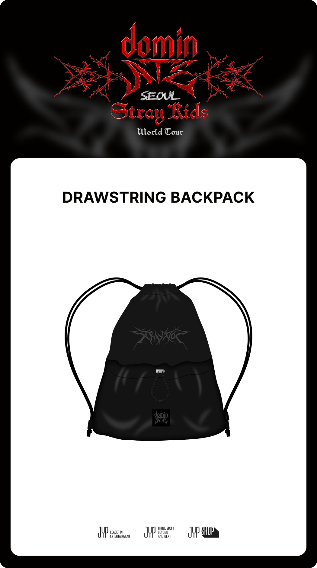 [PRE-ORDER] Stray Kids dominATE SEOUL OFFICIAL MERCH DRAWSTRING BACKPACK