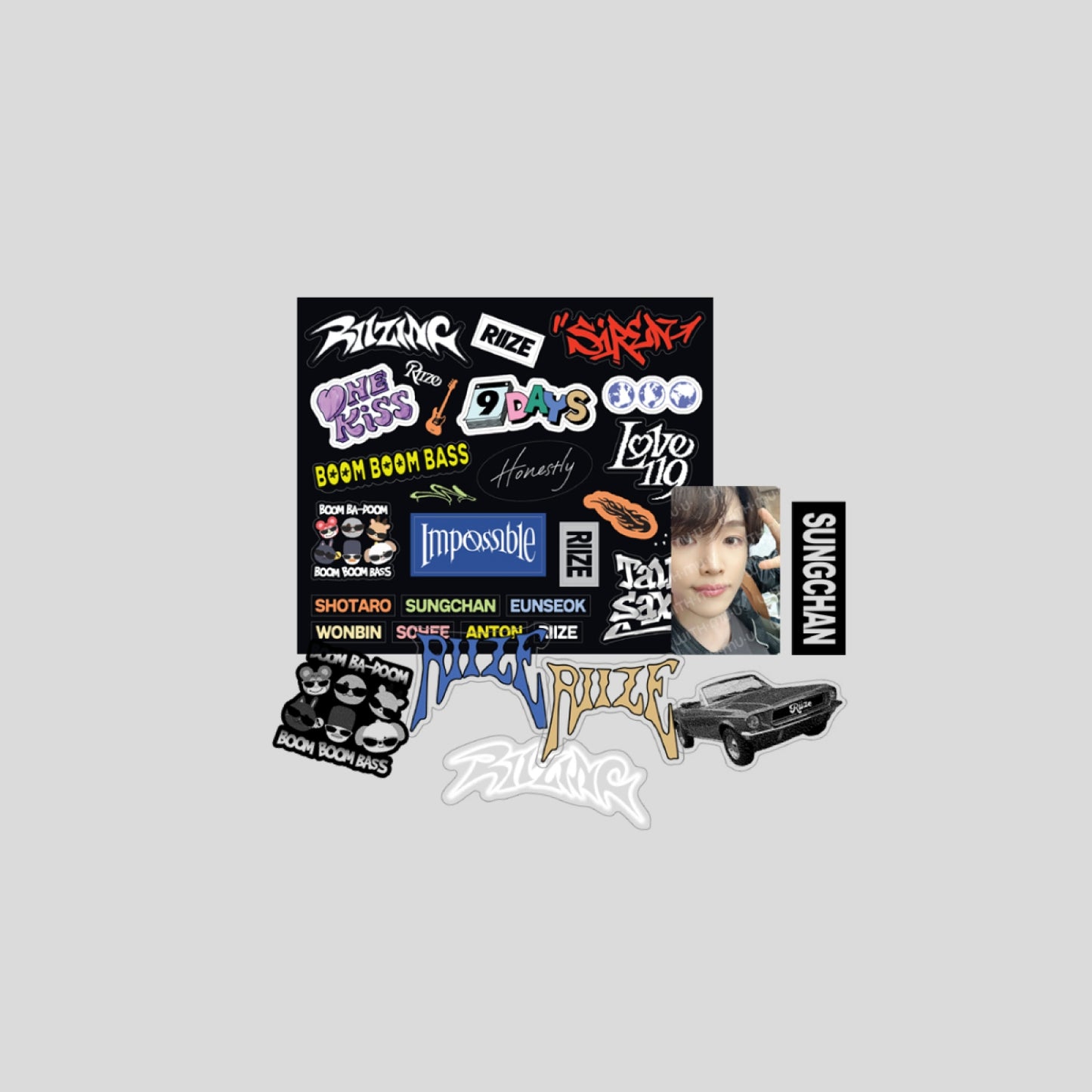 [PRE-ORDER] RIIZE 1st Mini Album RIIZING OFFICIAL MD REMOVABLE LAPTOP DECO STICKER SET