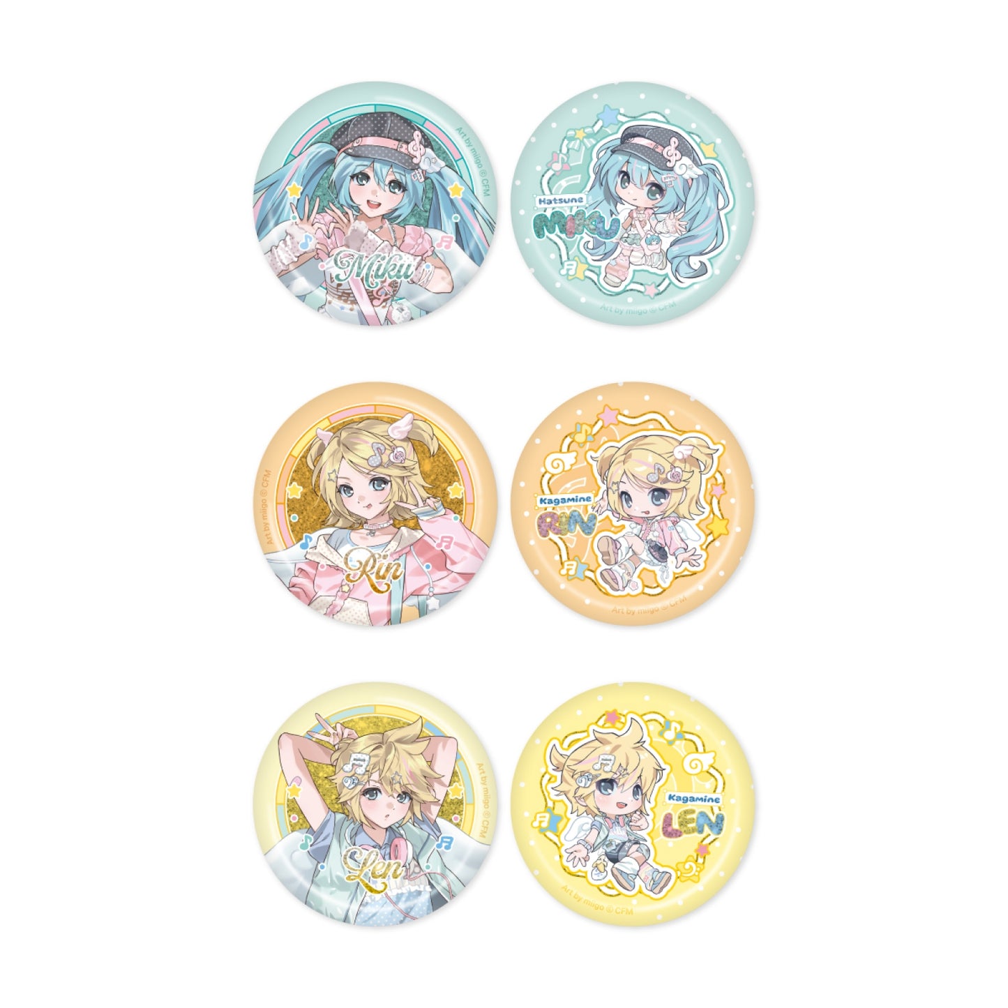 [PRE-ORDER] MIKU & RIN & LEN POP-UP STORE in SEOUL [Meet and Greet] OFFICIAL MD CAN BADGE SET A TYPE