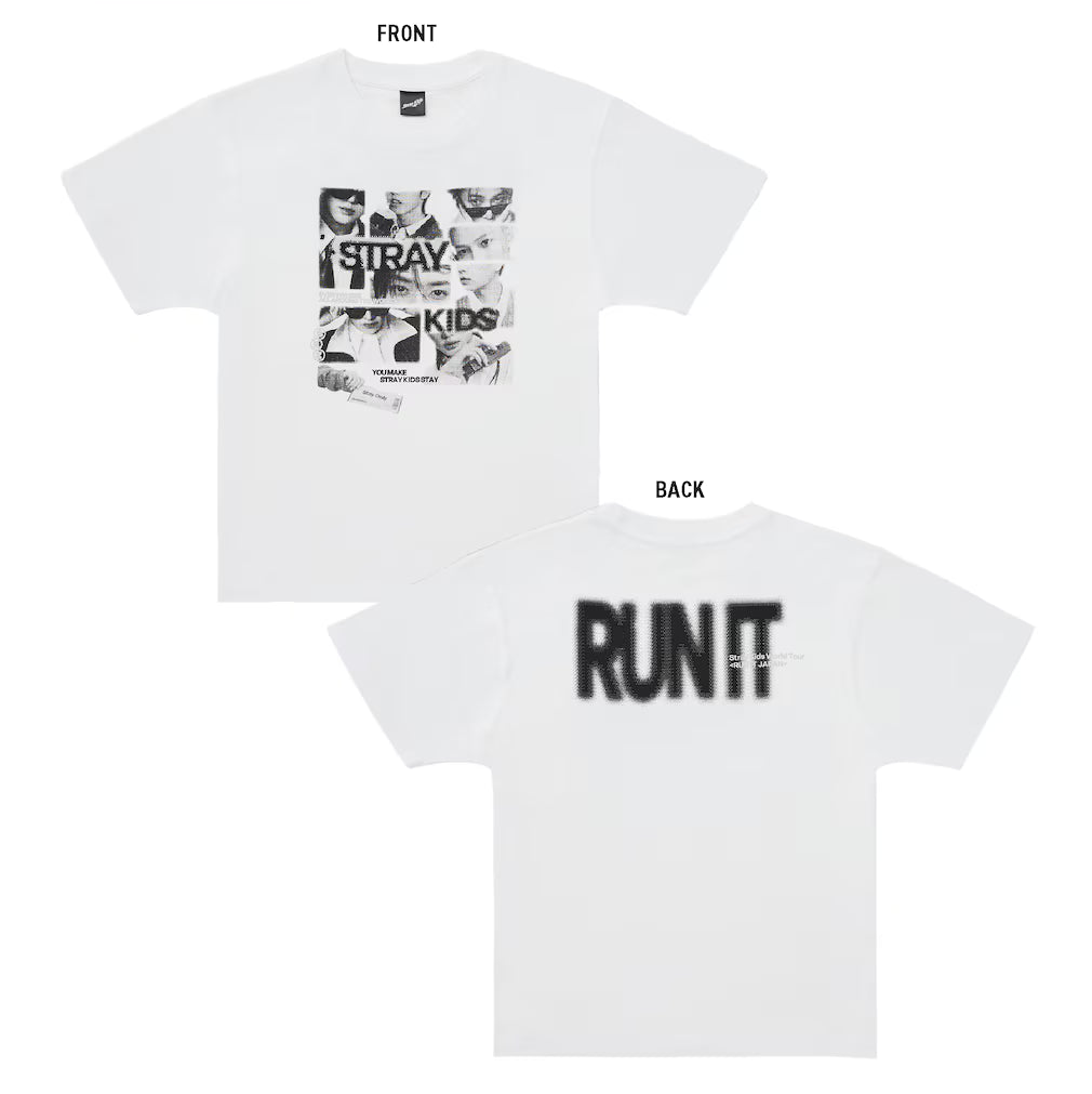 [PRE-ORDER EVENT] Stray Kids World Tour RUN IT JAPAN OFFICIAL MD PHOTO T-SHIRT (WHITE)