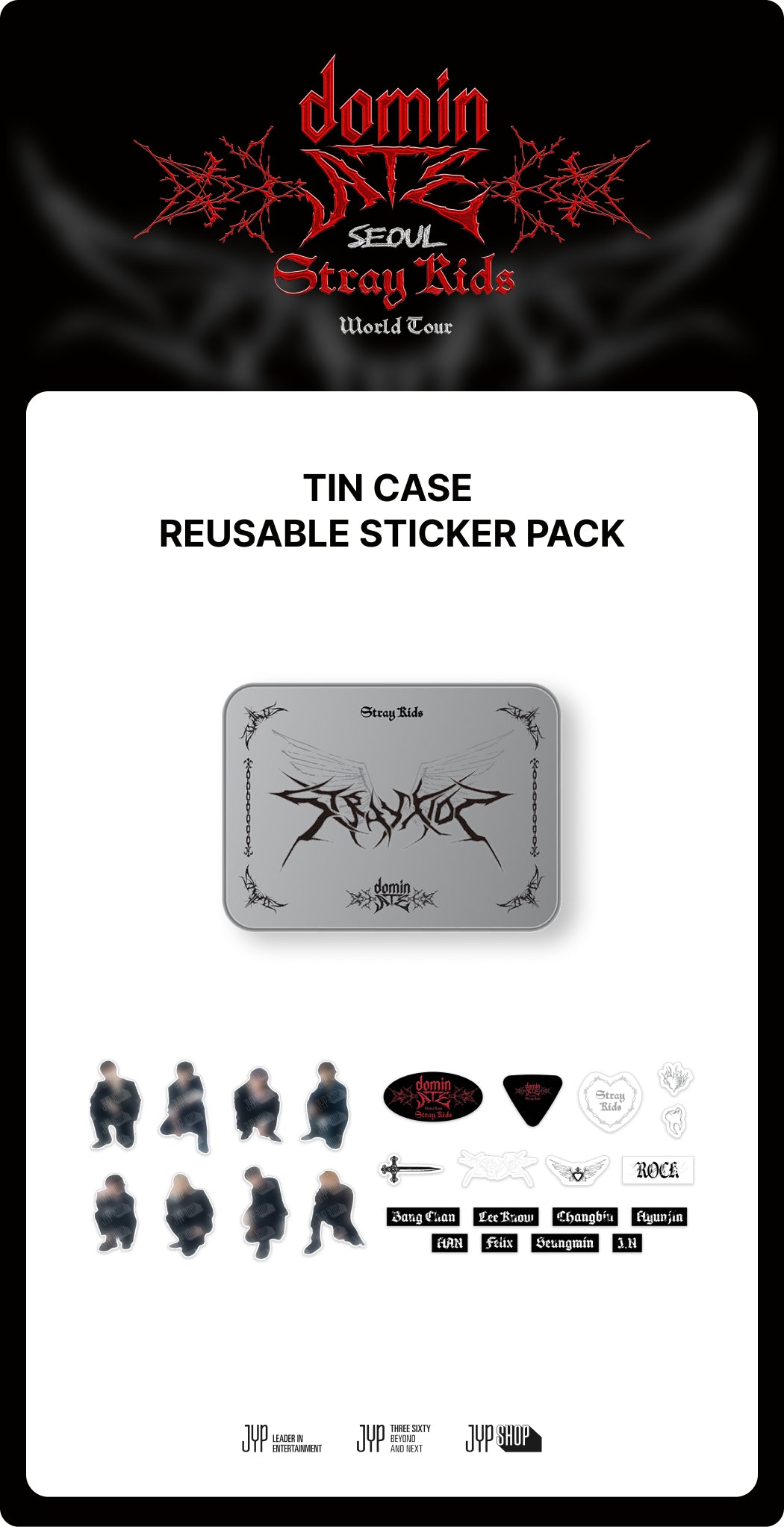 [PRE-ORDER] Stray Kids dominATE SEOUL OFFICIAL MERCH TIN CASE REUSABLE STICKER PACK