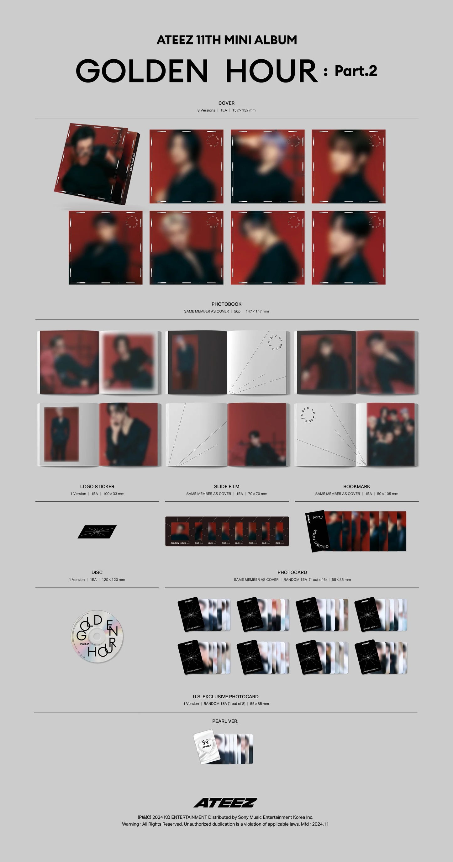 [PRE-ORDER] *SIGNED* ATEEZ GOLDEN HOUR : Part.2 Digipak ver. (Random)