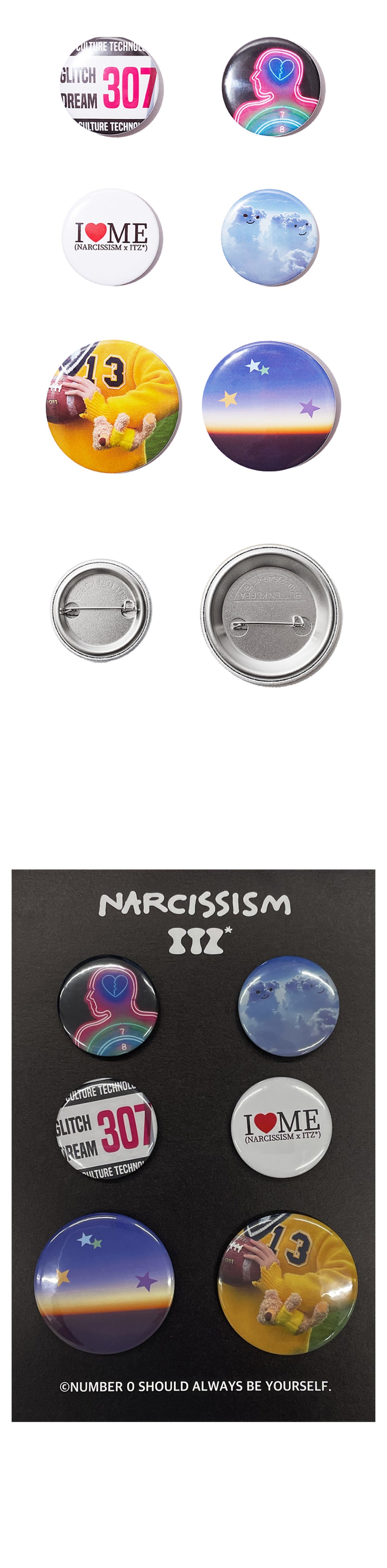 [PRE-ORDER] NARCISSISM & ITZAVIBE(ITZ*) OFFICIAL BADGE SET