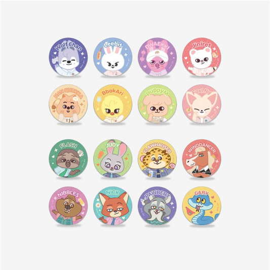 [PRE-ORDER] Stray Kids X ZOOTOPIA2 SKZOO POP-UP STORE OFFICIAL MD SECRET GLITTER CAN BADGE