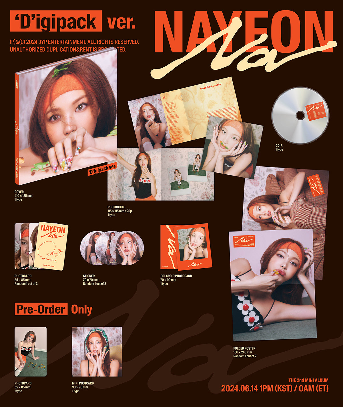 [PRE-ORDER BENEFIT] NAYEON THE 2nd MINI ALBUM NA Digipack ver.