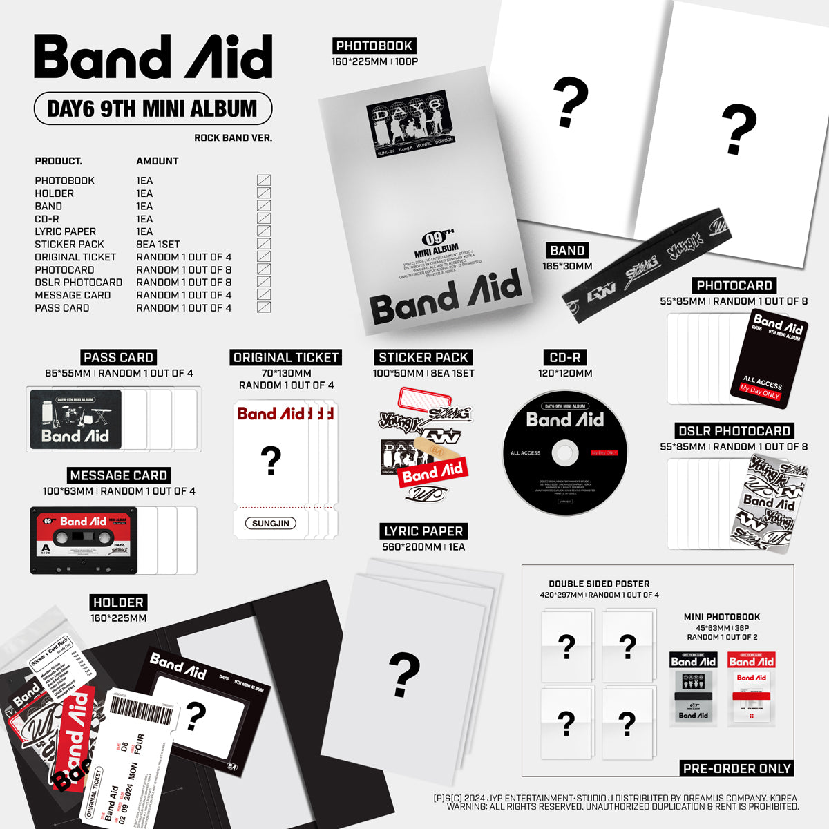 [PRE-ORDER BENEFIT] Day6 9th Mini Album Band Aid