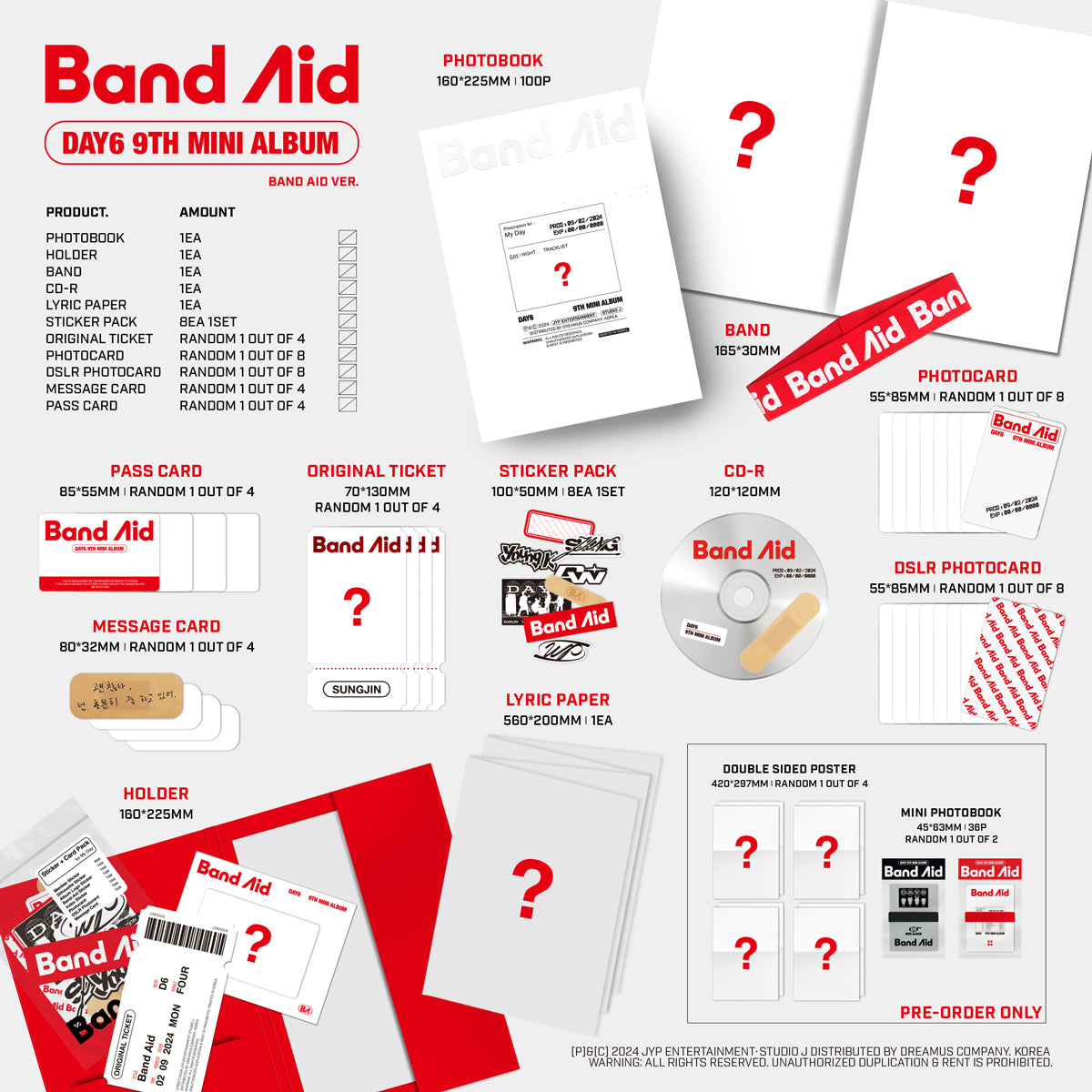 [PRE-ORDER BENEFIT] Day6 9th Mini Album Band Aid