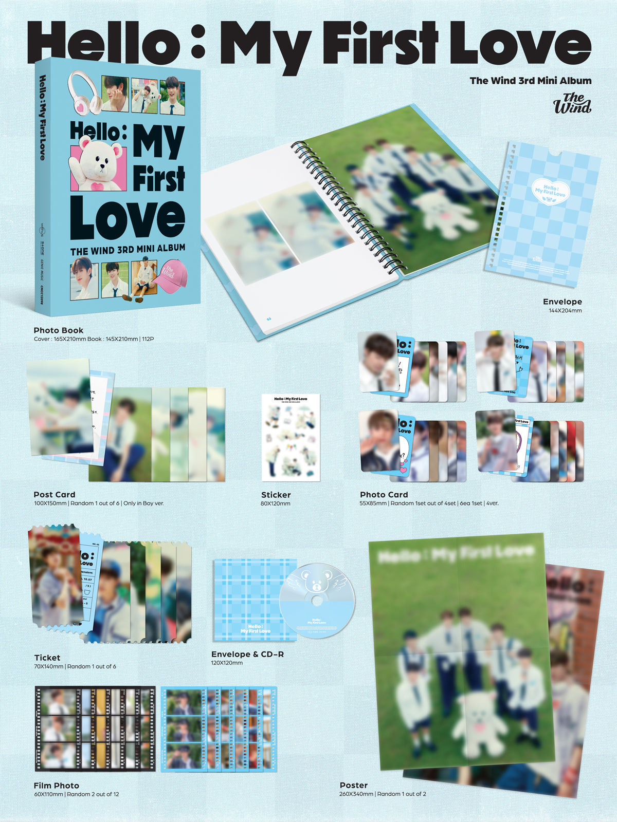 [PRE-ORDER BENEFIT] *SIGNED* The Wind 3RD MINI ALBUM Hello : My First Love