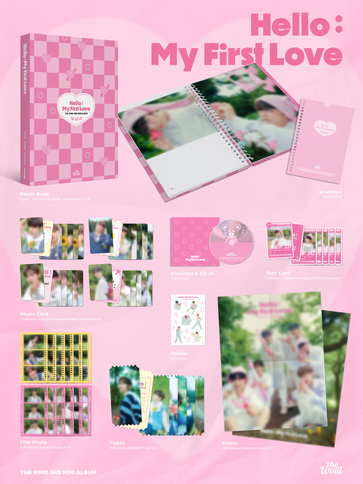 [PRE-ORDER BENEFIT] *SIGNED* The Wind 3RD MINI ALBUM Hello : My First Love