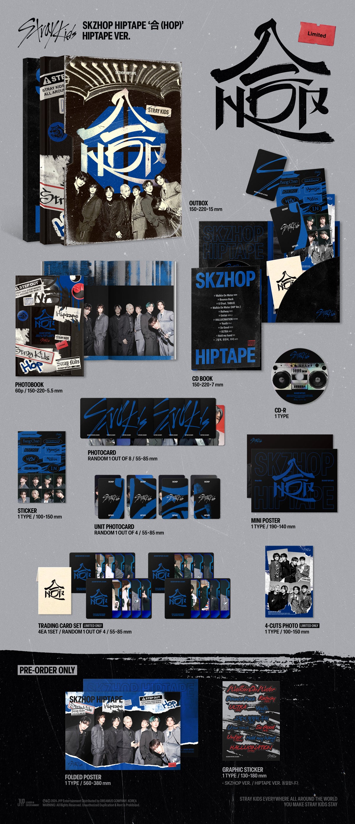 [PRE-ORDER BENEFIT] Stray Kids SKZHOP HIPTAPE 合 HOP HIPTAPE ver. Limited Album
