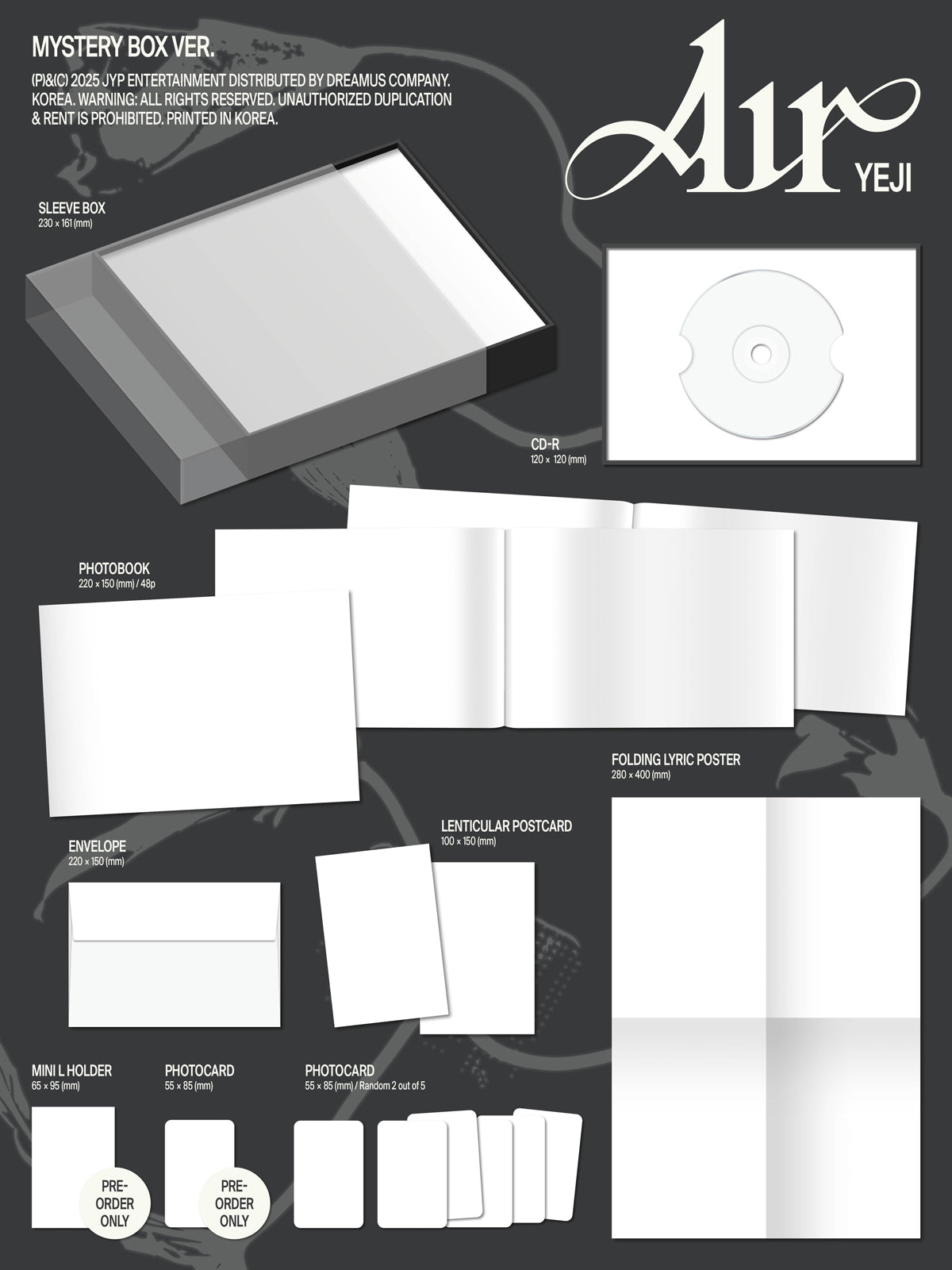 [PRE-ORDER BENEFIT] YEJI First Solo Album Air (Mystery Box Ver.)