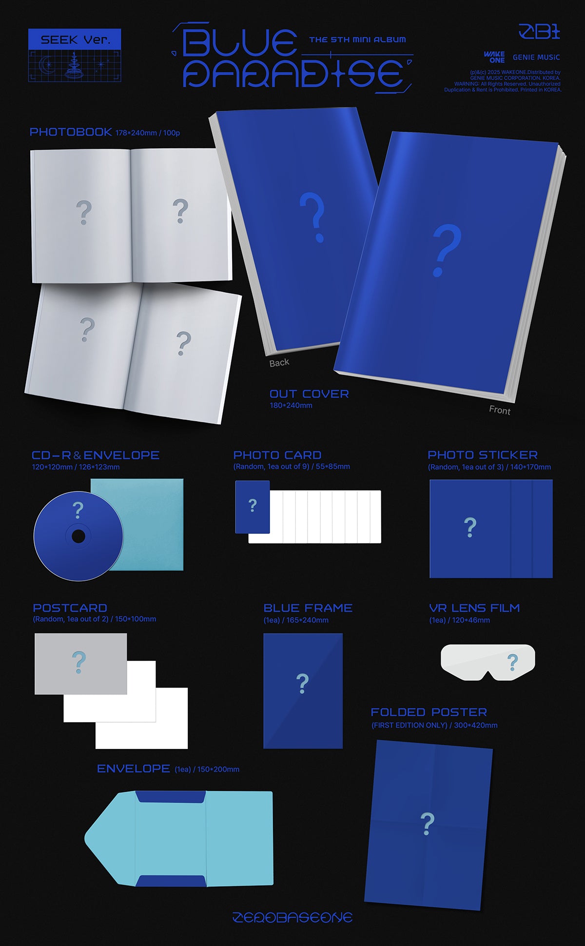 [PRE-ORDER BENEFIT] ZEROBASEONE 5TH MINI ALBUM BLUE PARADISE