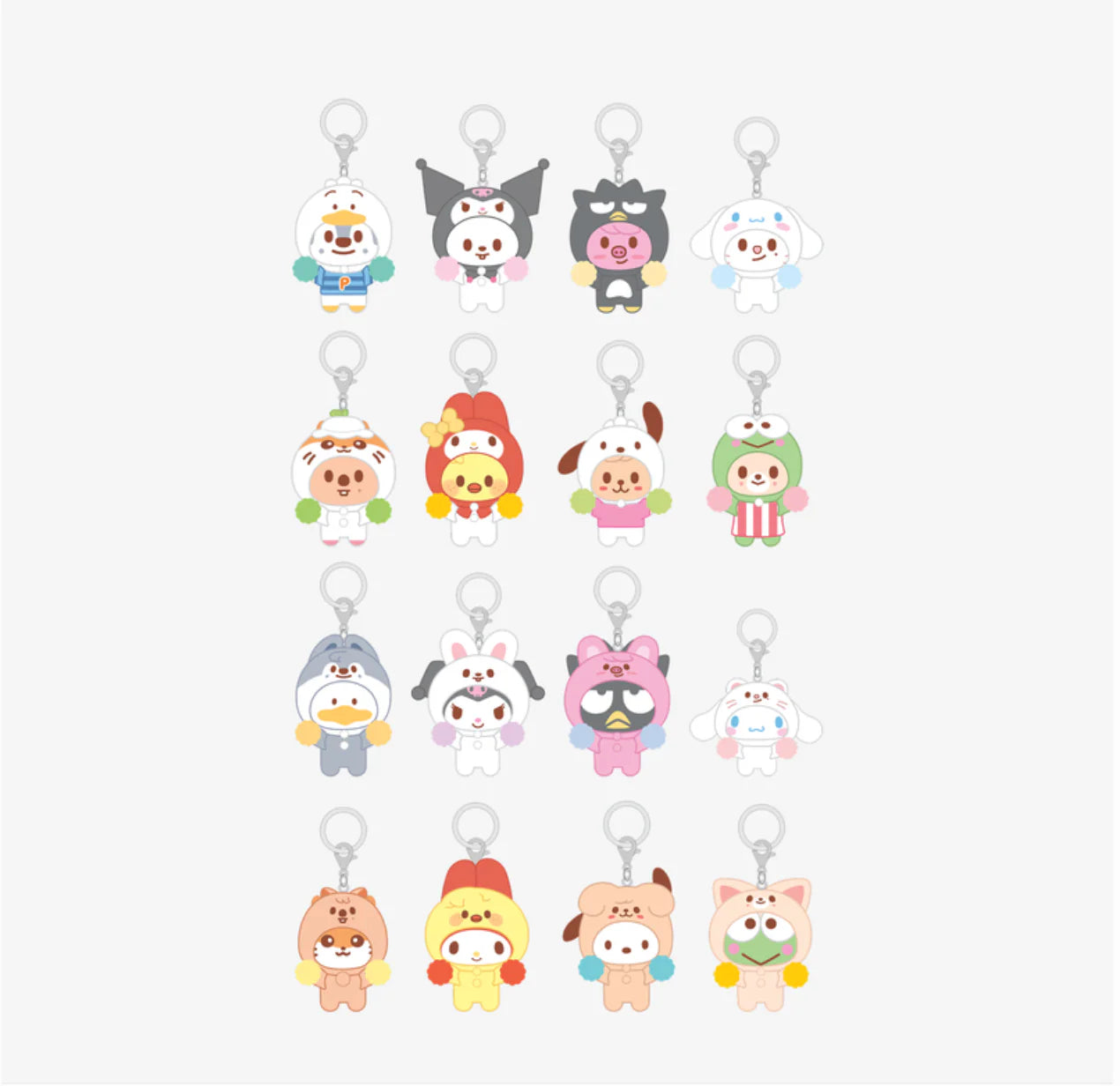 [PRE-ORDER EVENT] Stray Kids SKZOO X SANRIO CHARACTERS OFFICIAL MD SECRET FLOCKED FIGURE KEYRING (CHEER UP Ver.)