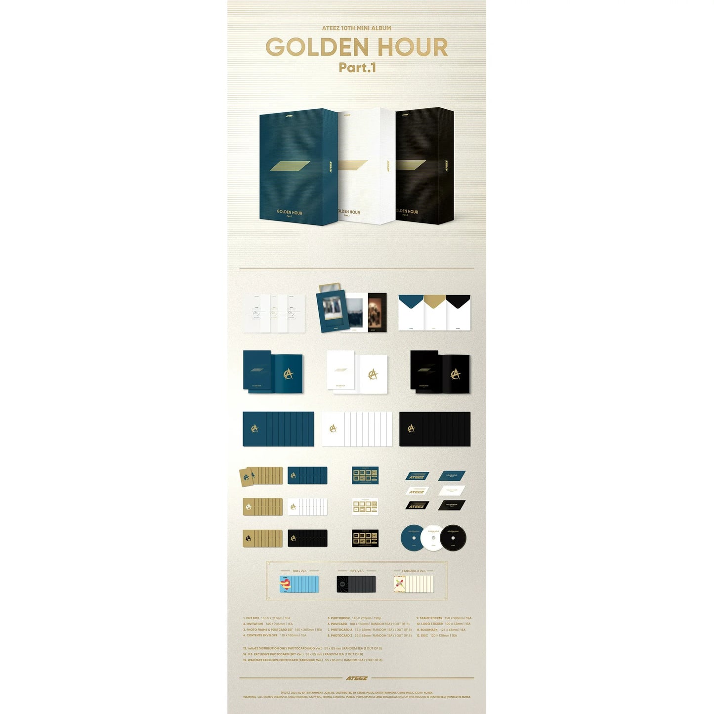 ATEEZ 10th Mini Album GOLDEN HOUR : Part.1 Walmart Exclusive ver.