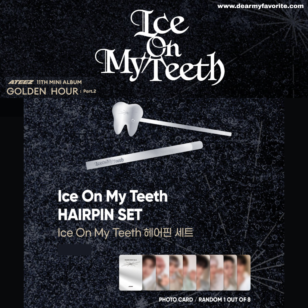 [PRE-ORDER] ATEEZ GOLDEN HOUR : Part.2 POP-UP STORE OFFICIAL MD Ice On My Teeth HAIRPIN SET