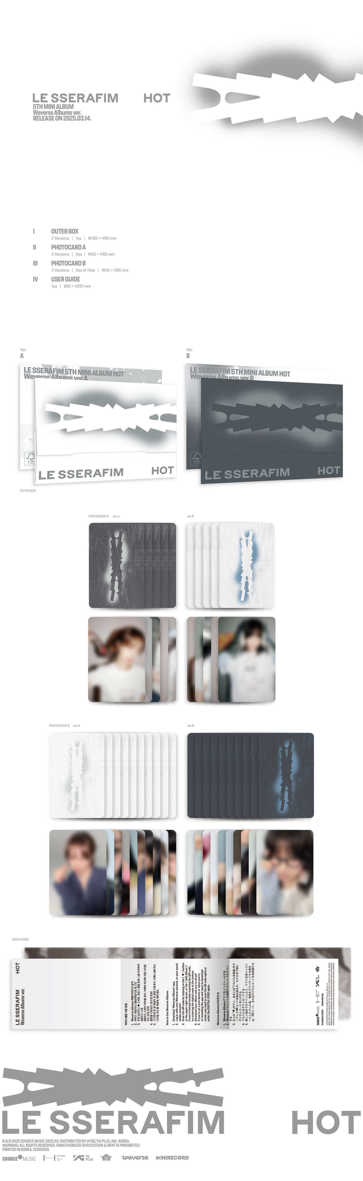 [PRE-ORDER BENEFIT] LE SSERAFIM 5TH MINI ALBUM HOT (weverse albums ver.)