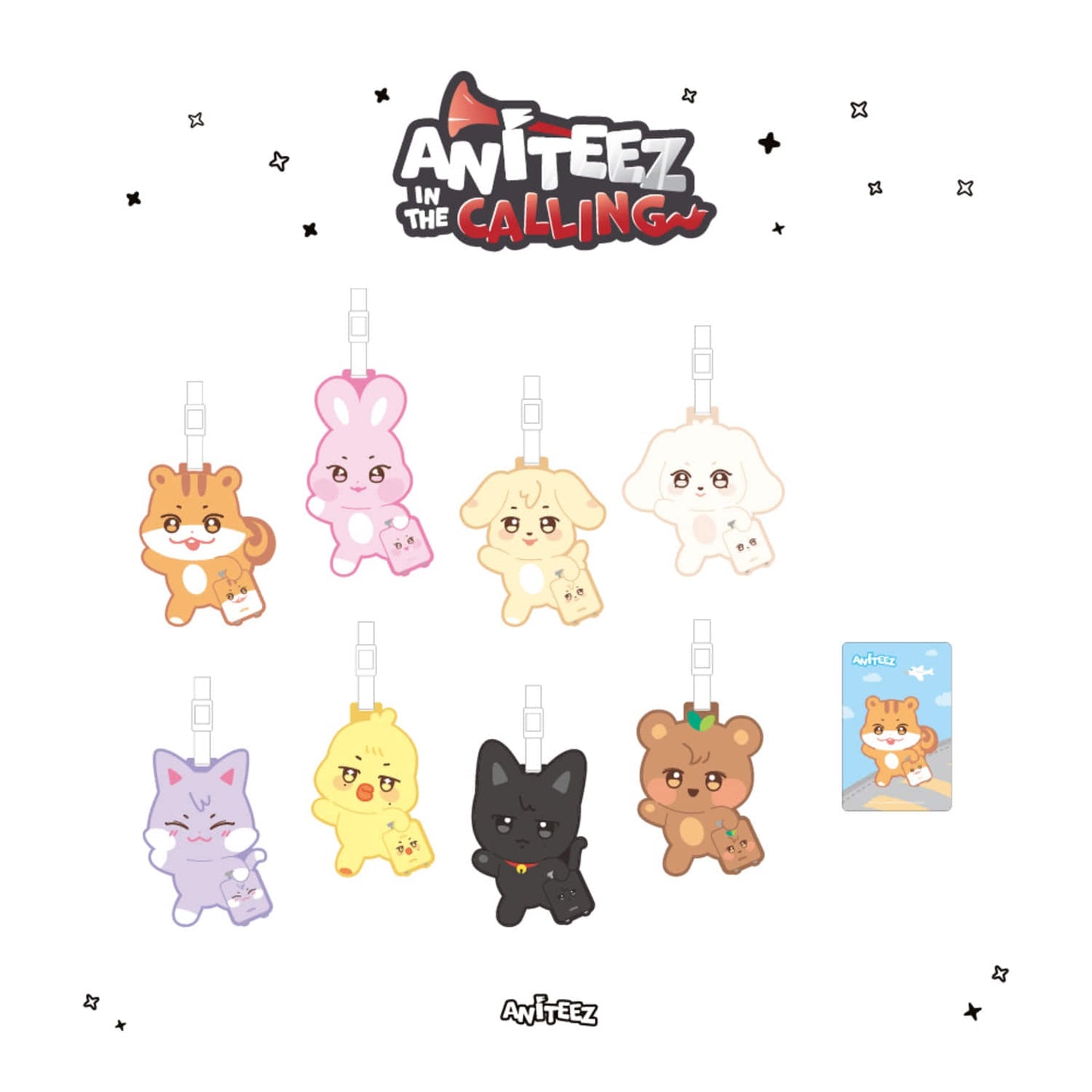 [FAST DELIVERY] ATEEZ X ANITEEZ IN THE CALLING OFFICIAL MD PVC LUGGAGE TAG