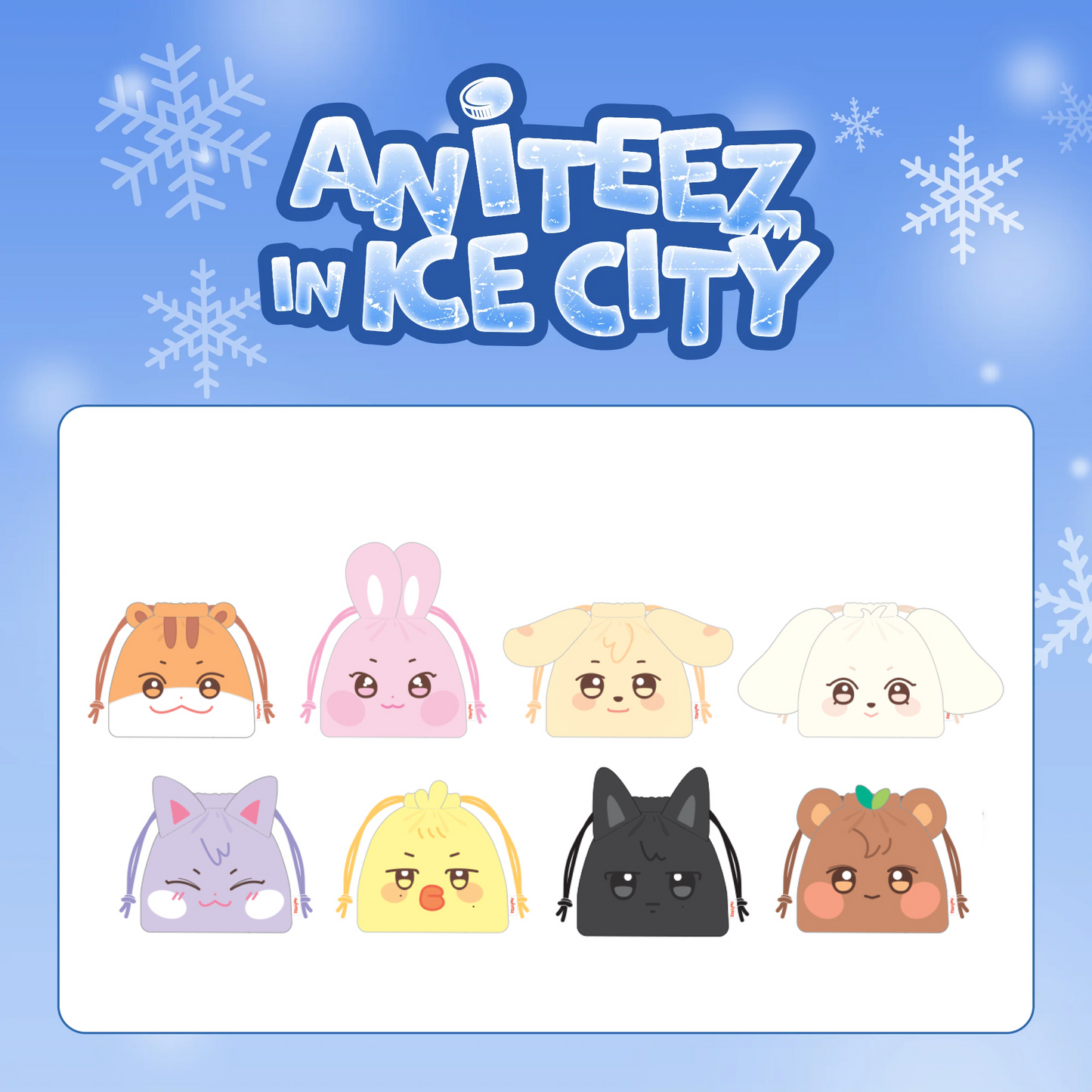 [PRE-ORDER] ATEEZ X ANITEEZ POP-UP 'ANITEEZ IN ICE CITY' OFFICIAL MD STRING POUCH