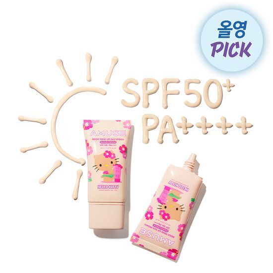 AMUSE X TANNING HELLO KITTY BEIGE TONE-UP 365 VEGAN SUNSCREEN