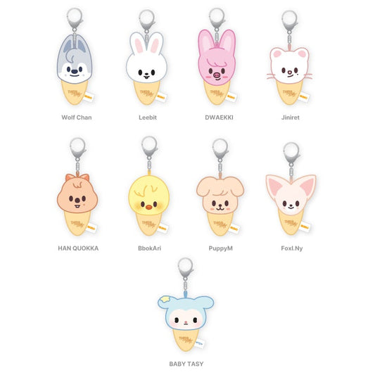 [PRE-ORDER EVENT] Stray Kids THIS & THAT POP-UP STORE OFFICIAL MD SKZOO PLUSH KEYRING ICE CREAM VER.