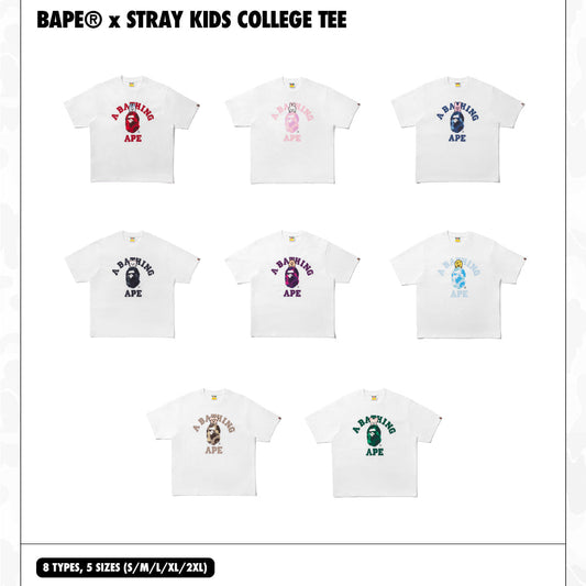 [PRE-ORDER] STRAY KIDS x A BATHING APE® BAPE OFFICIAL COLLEGE TEE
