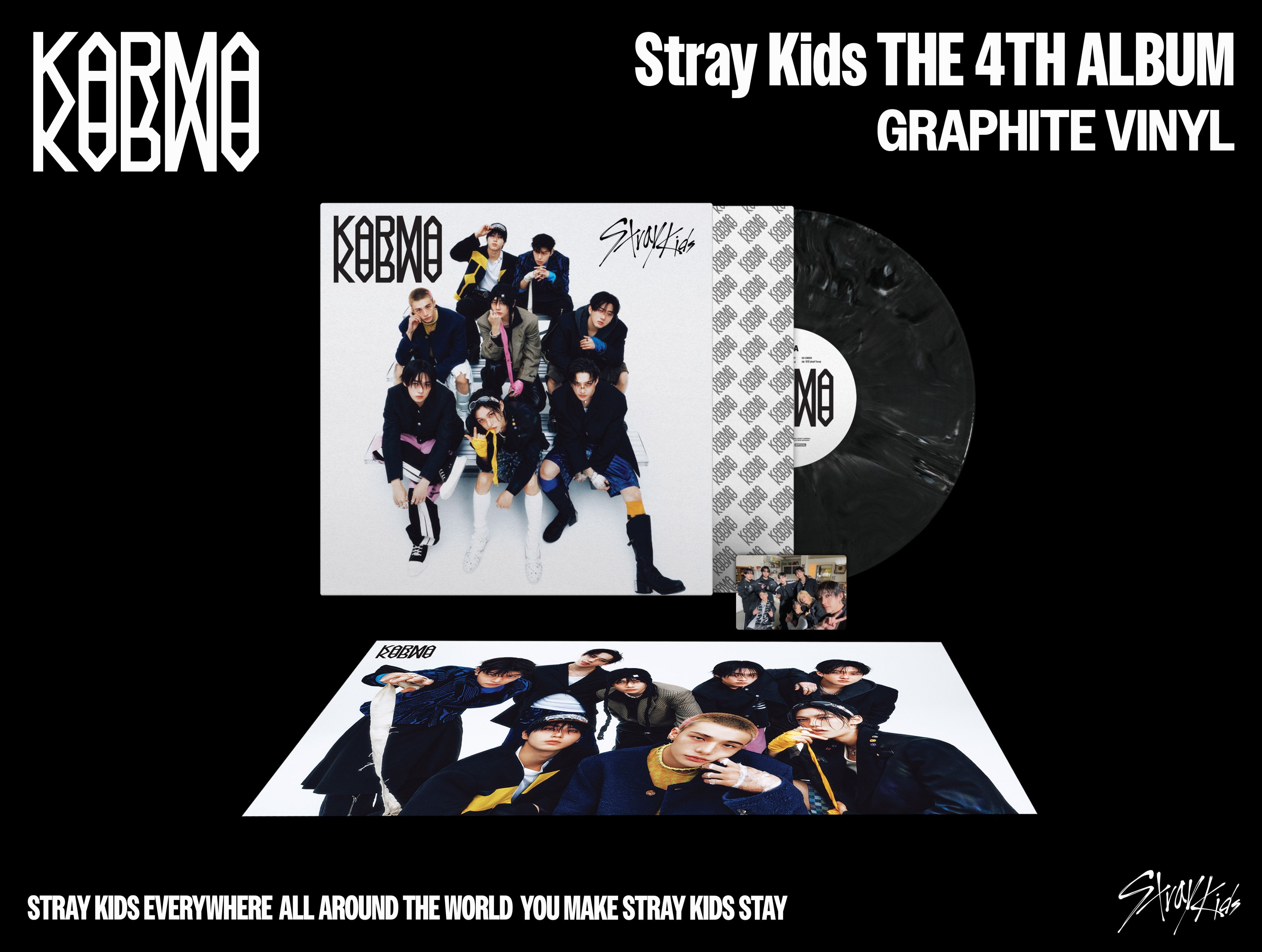 PRE-ORDER] Stray Kids 4th Full Album KARMA (GRAPHITE VINYL) (Stray