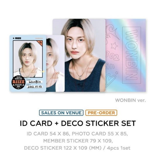 RIIZE FAN CONCERT RIIZING DAY OFFICIAL MD ID CARD + DECO STICKER SET