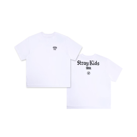 [FAST DELIVERY] Stray Kids SKZOO EVERYWHERE ALL AROUND THE WORLD in SEOUL POP-UP STORE OFFICIAL MD T-SHIRT SEOUL Ver.