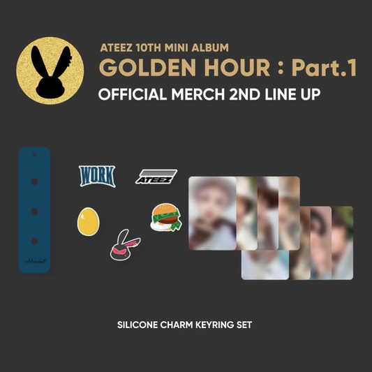 ATEEZ GOLDEN HOUR: Part.1 OFFICIAL MD SILICONE CHARM KEYRING SET