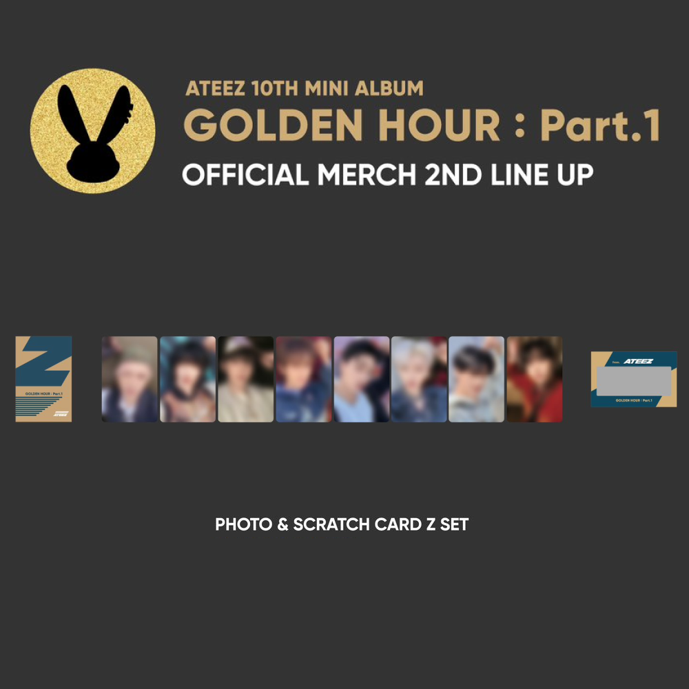 ATEEZ GOLDEN HOUR: Part.1 OFFICIAL MD PHOTO & SCRATCH CARD Z SET