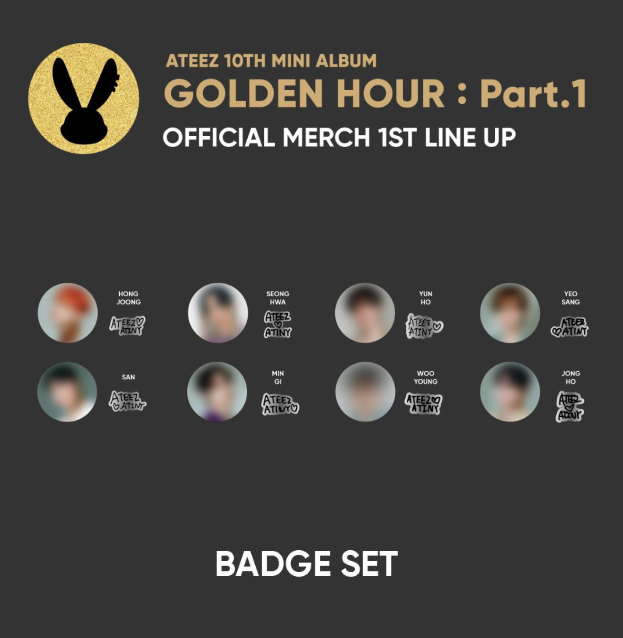 ATEEZ GOLDEN HOUR: Part.1 OFFICIAL MD BADGE SET