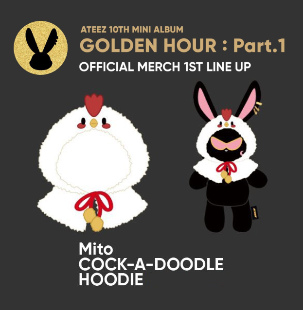 ATEEZ GOLDEN HOUR: Part.1 OFFICIAL MD Mito COCK-A-DOODLE HOODIE