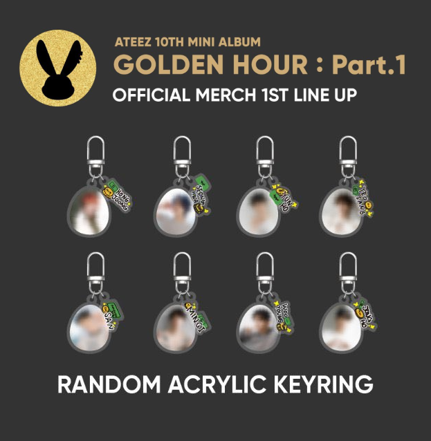 ATEEZ GOLDEN HOUR: Part.1 OFFICIAL MD RANDOM ACRYLIC KEYRING