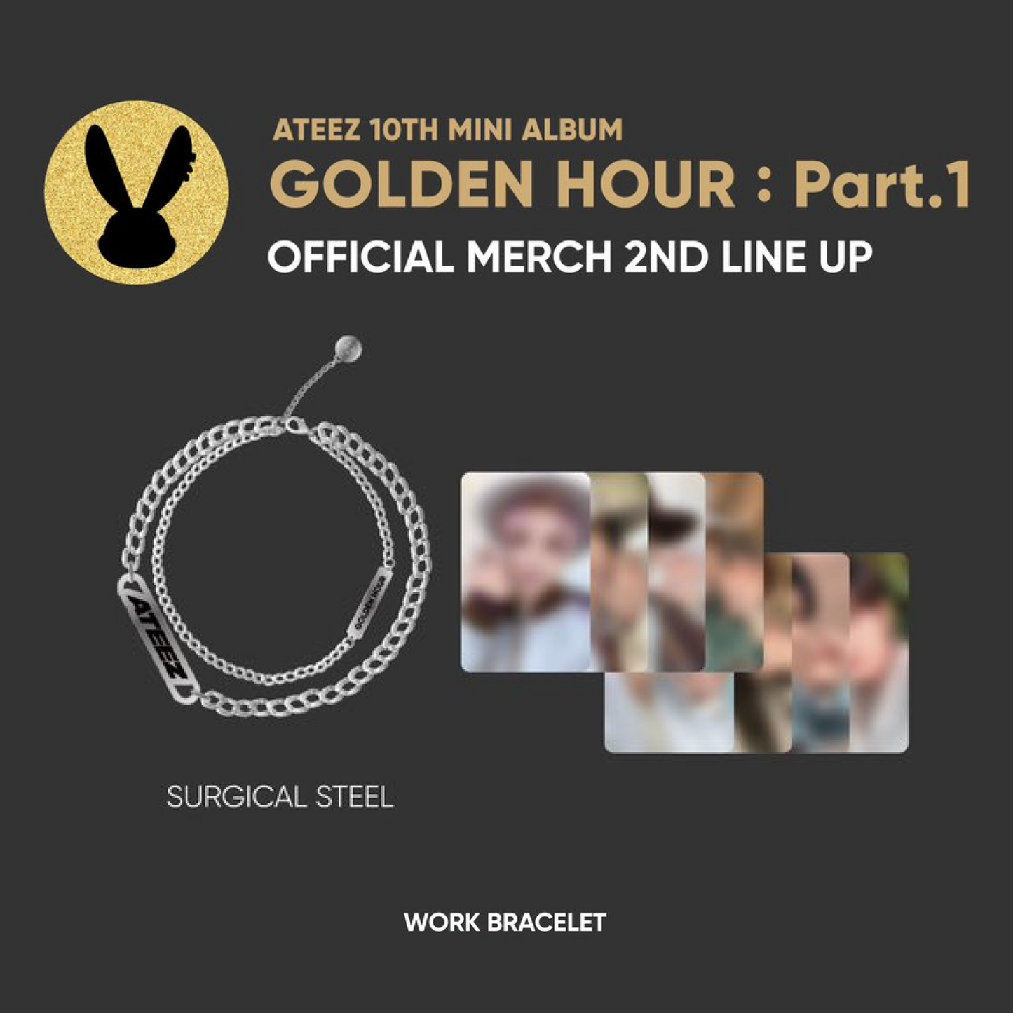 ATEEZ GOLDEN HOUR: Part.1 OFFICIAL MD WORK BRACELET