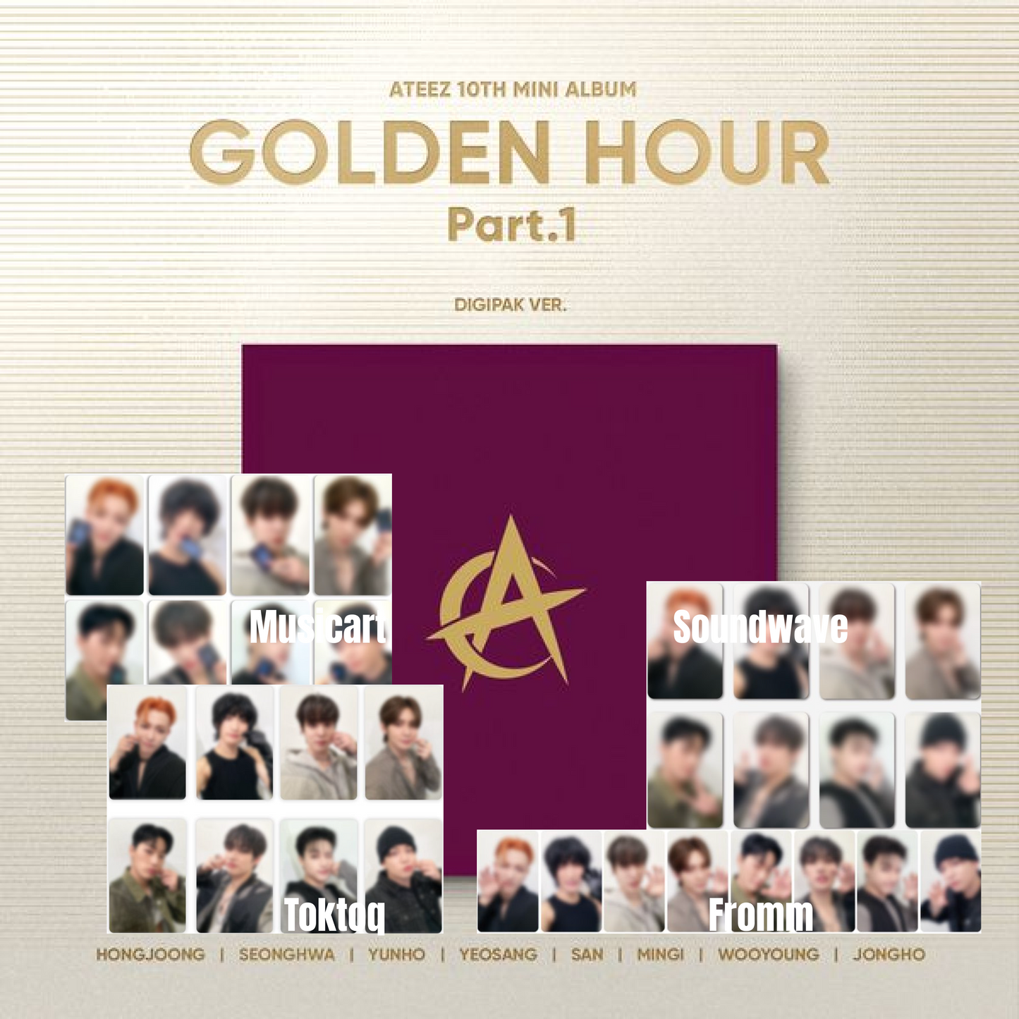 [PRE ORDER BENEFIT] ATEEZ 10th Mini Album GOLDEN HOUR : Part.1 Digipak ver.