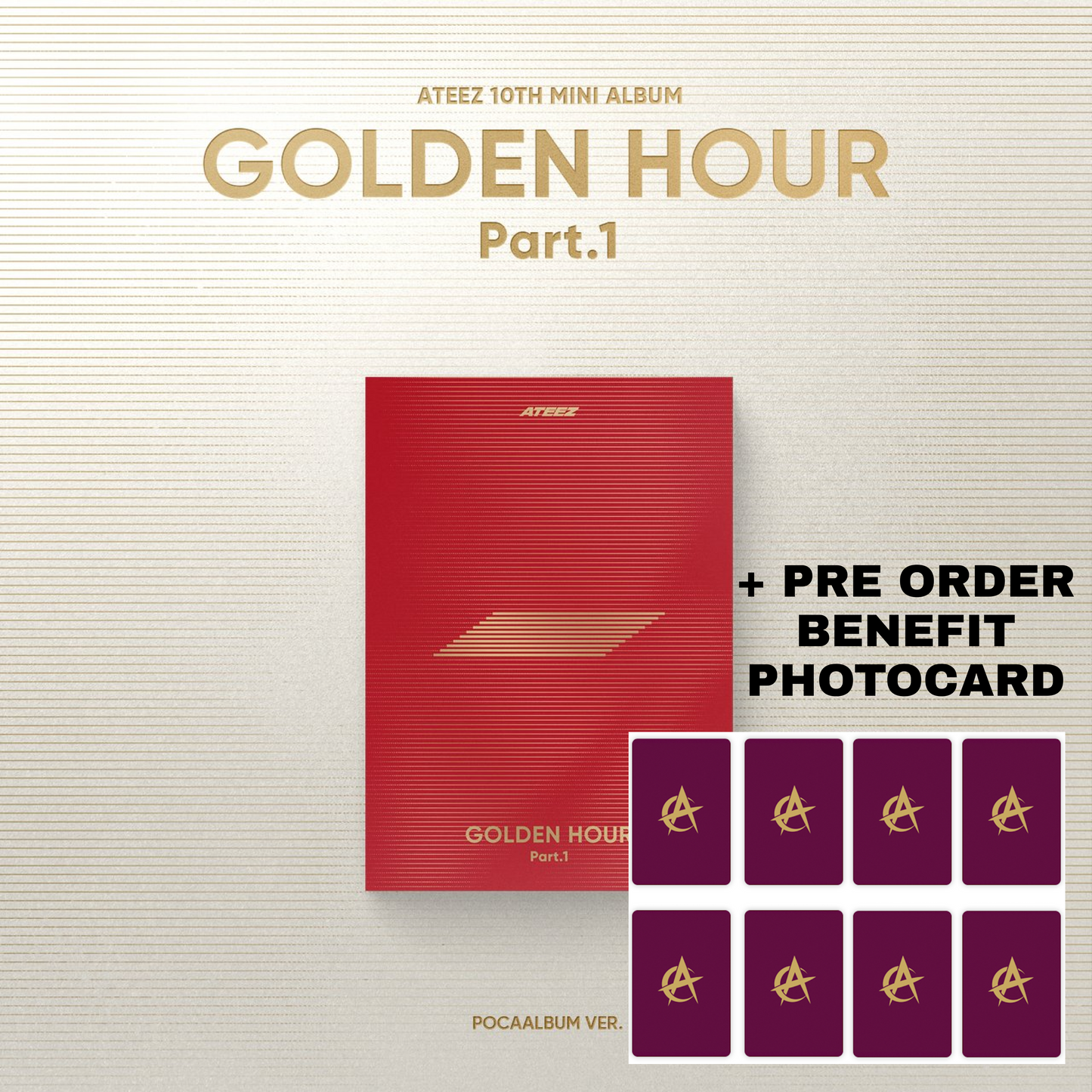 [PRE ORDER BENEFIT] ATEEZ 10th Mini Album GOLDEN HOUR : Part.1 POCAALBUM