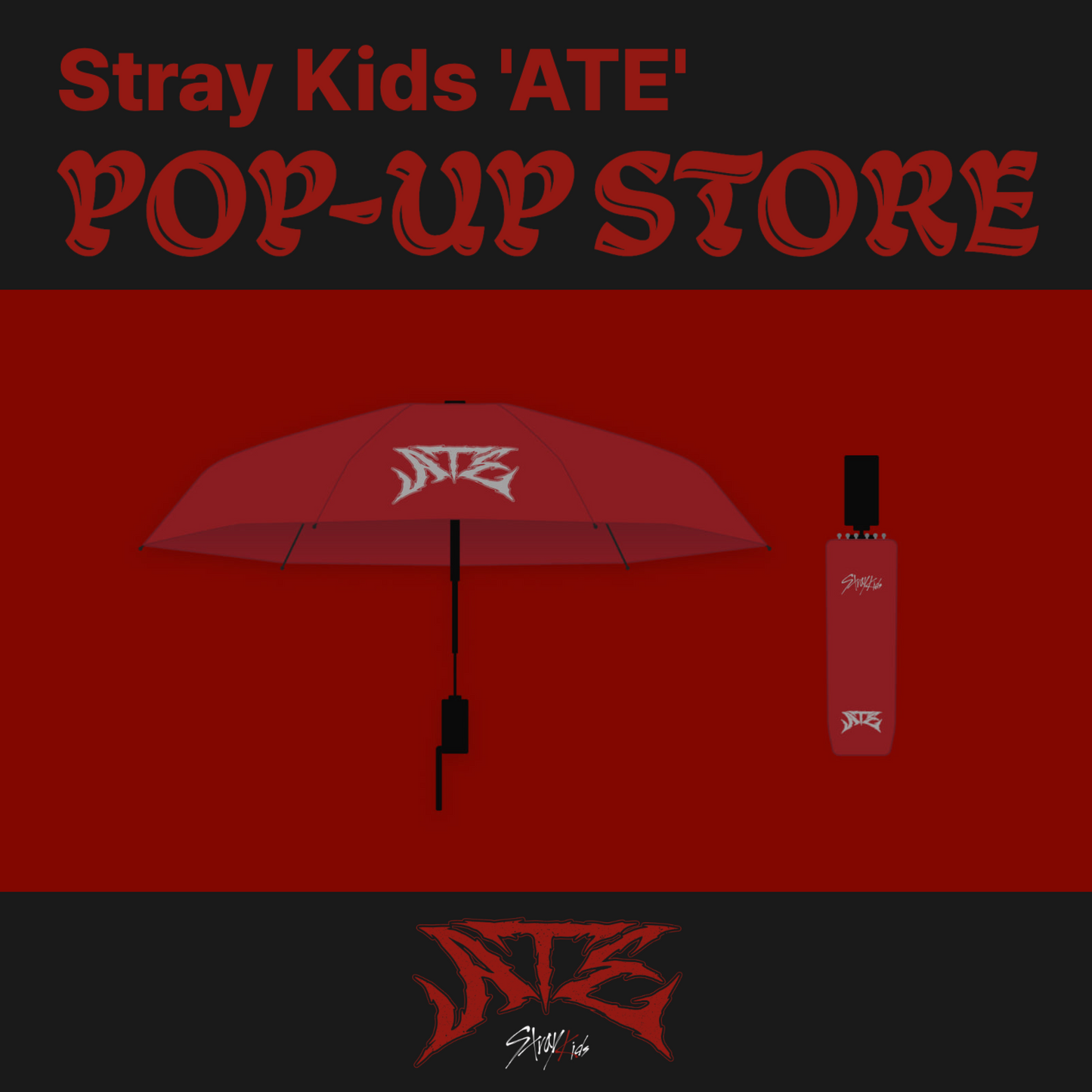 [PRE-ORDER] Stray Kids ATE POP-UP STORE OFFICIAL MD FOLDING UMBRELLA