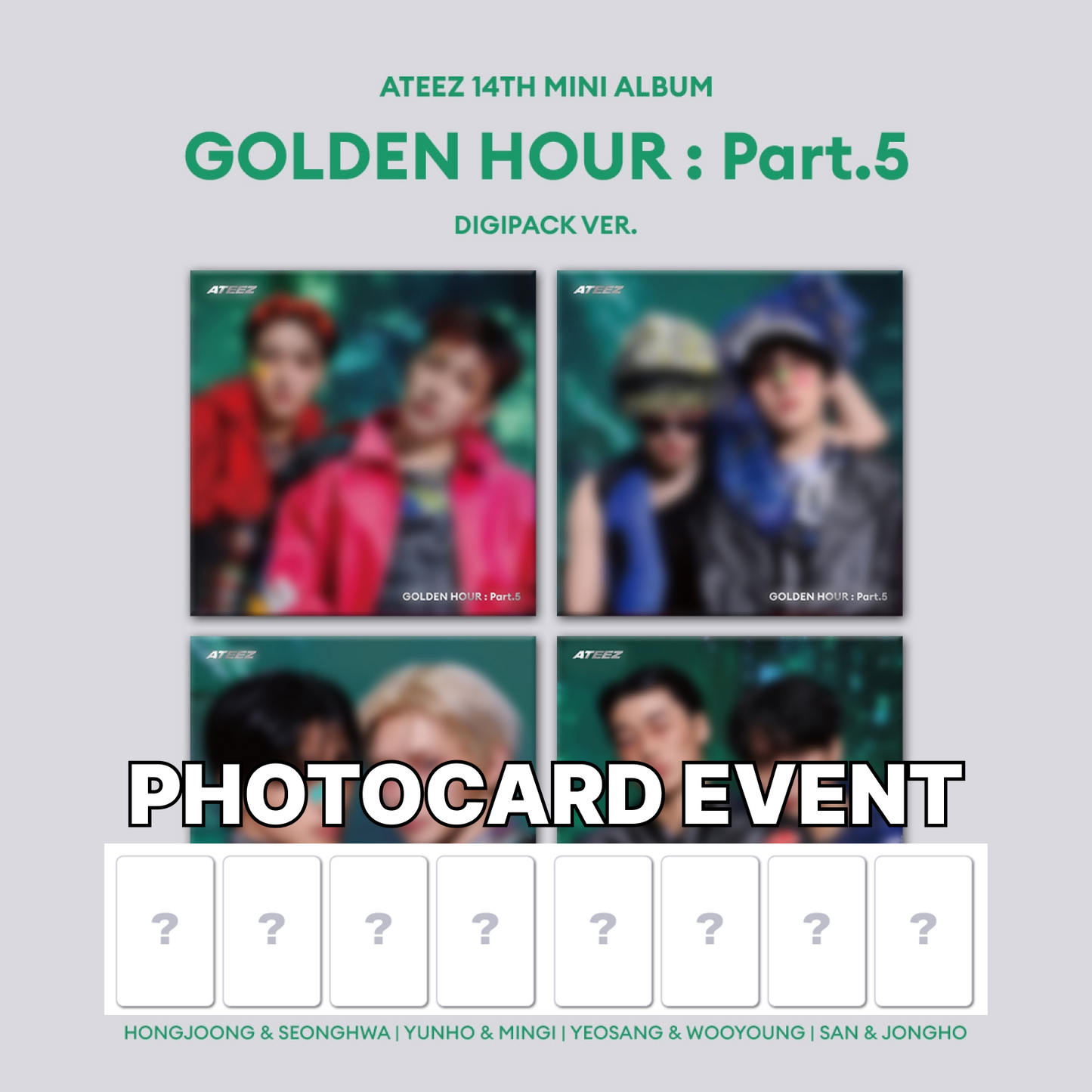 [PRE-ORDER BENEFIT] ATEEZ 14TH MINI ALBUM GOLDEN HOUR : Part.5 (DIGIPACK UNIT VER.)