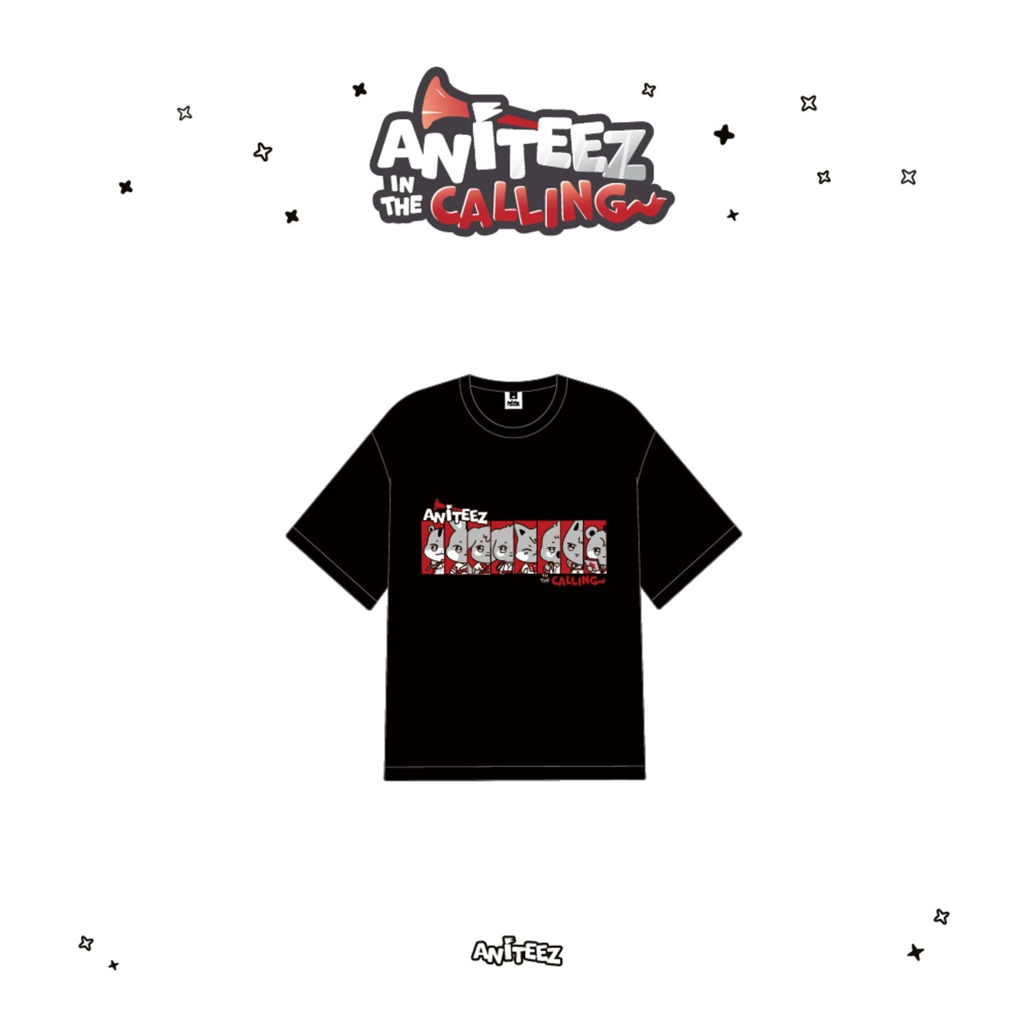 [FAST DELIVERY] ATEEZ X ANITEEZ IN THE CALLING OFFICIAL MD T-SHIRTS BLACK