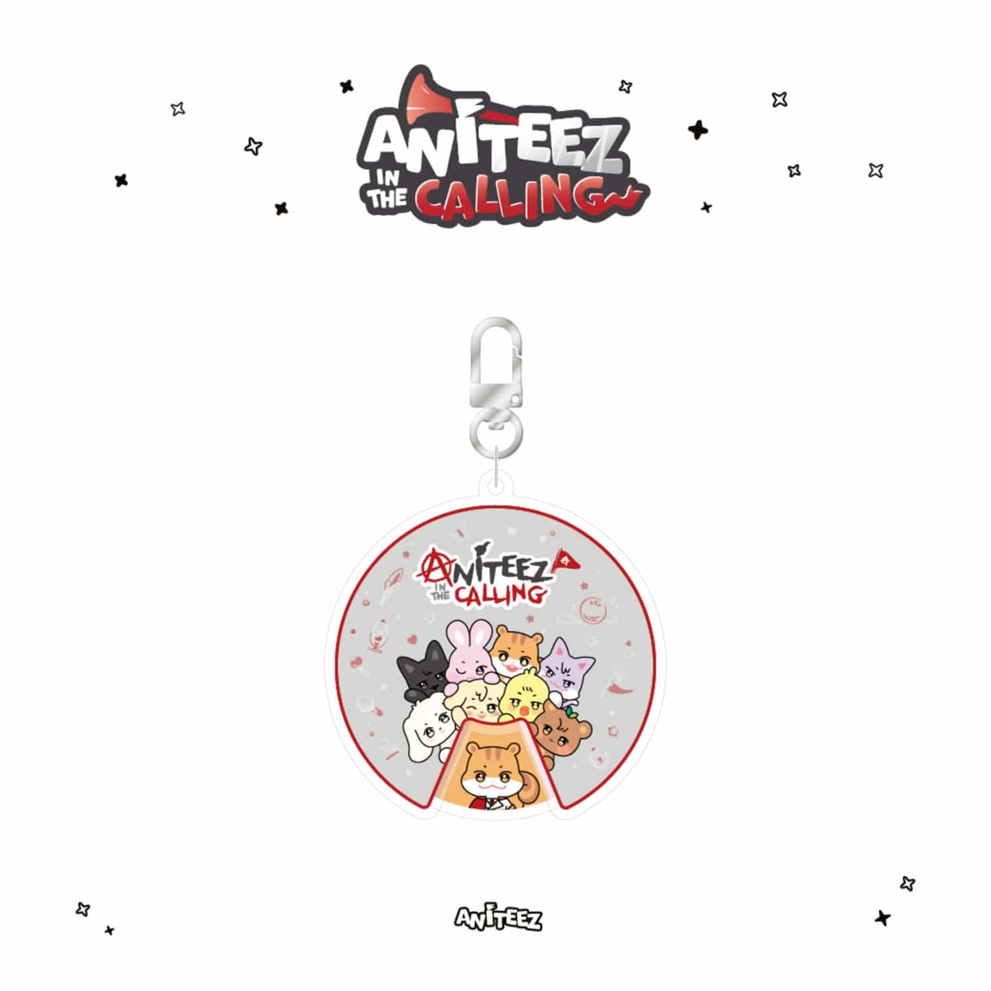 [FAST DELIVERY] ATEEZ X ANITEEZ IN THE CALLING OFFICIAL MD ACRYLIC ROULETTE KEYRING