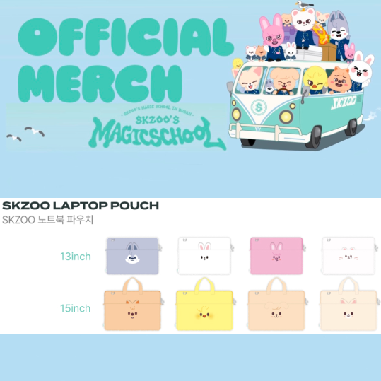 Stray Kids x SKZOO POP-UP IN BUSAN OFFICIAL MD LAPTOP POUCH