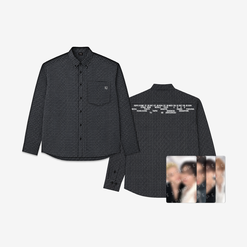 [PRE-ORDER EVENT] Stray Kids World Tour RUN IT SEOUL MD CHECK SHIRT
